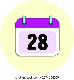 day 28 calendar icon candy colors