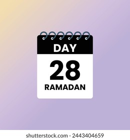 Day 28 Ramadan calendar vector Illustration