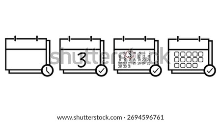 Day 3 Specific Day Calendar. Calendar icon vector illustration sign.
