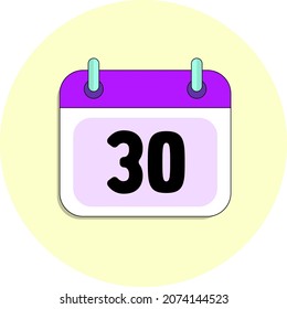 day 30 calendar icon candy colors