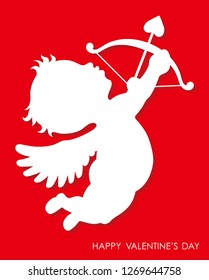 Valentine’s Day 3D relief cupid icon, vector illustrations.