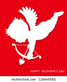 Valentine’s Day 3D relief cupid icon, vector illustrations.