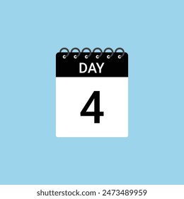 Day 4  calendar planner . Date 4  calendar icon design template.