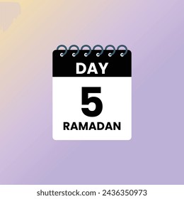 Day 5  Ramadan calendar vector Illustration 