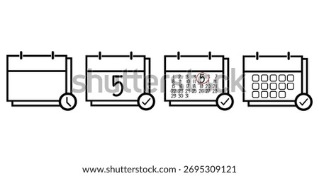 Day 5 Specific Day Calendar. Calendar icon vector illustration sign.