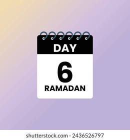 Day 6  Ramadan calendar vector Illustration 