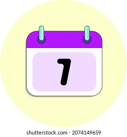 day 7 calendar icon candy colors