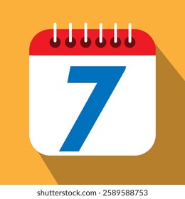 day 7 of the calendar, number 7 of the calendar. 
Seventh day of the calendar, seven