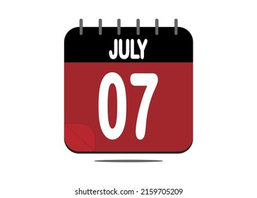 Day 7 July 7 Calendar Design Stock Vector (Royalty Free) 2159705209