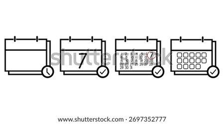 Day 7 Specific Day Calendar. Calendar icon vector illustration sign.