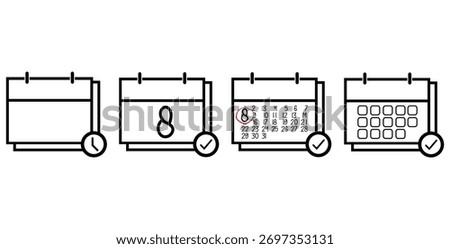 Day 8 Specific Day Calendar. Calendar icon vector illustration sign.