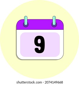 day 9 calendar icon candy colors