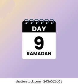 Day 9  Ramadan calendar vector Illustration 