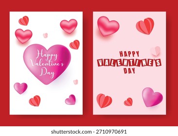 Dia dos Namorados A4 imprimir folheto folheto folheto folheto capa moldes pacote com vetor de luxo coração ilustração fundo e elegante cartão de convite Valentine para comemoração de marketing
