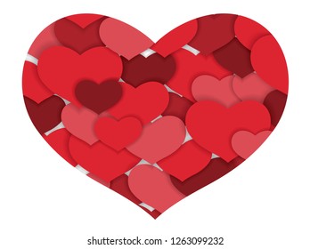 Valentine’s Day abstract heart shape background illustration.