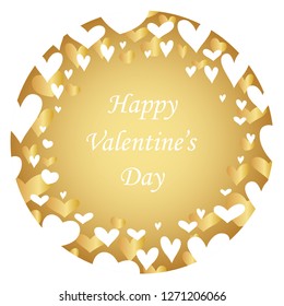 Valentine’s Day abstract round background with text space, vector illustration.