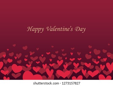 Valentine’s Day abstract seamless background with text space, vector illustration. Horizontally repeatable.