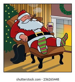 Day After Christmas / Santa relaxes after his long journey. 