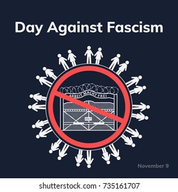 Day against fascism. Flat vector stock illustration