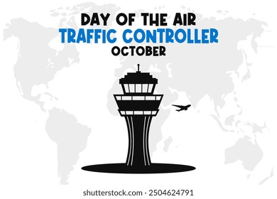 Day of the Air Traffic Controller Background Vector Aviation Safety and Control Design