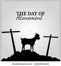 the day of atonement. gray color background with animal theme