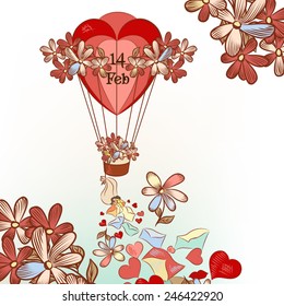 ValentineÃ?Â¢??s Day back with hearts and air balloon
