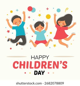 Children’s Day Background with Cartoon Characters