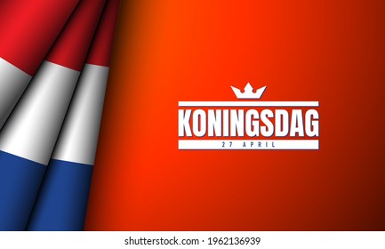 King’s Day Background Design. Translate : King’s Day, 27th of April. Vector Illustration.