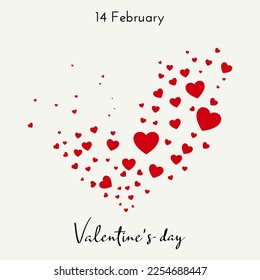 Valentine’s day background with hearts. Vector illustration for design greeting card, flyers, poster, banners, web design.