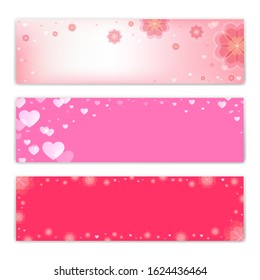 Valentine’s day background, love symbol illustration banner background, greeting card design