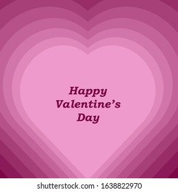 Valentine’s day background with pink gradient hearts and lettering Happy Valentine’s day. Graphic for banners, invitation, posters, flyers