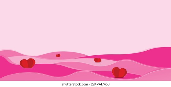 Valentine’s Day background. For products display presentation, website promotion poster. Vector illustration.