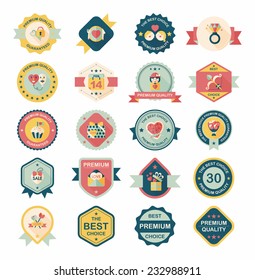 ValentineÃ?Â¢??s Day badge flat banner design background set, eps10
