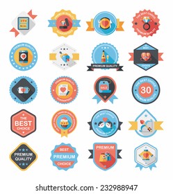 ValentineÃ?Â¢??s Day badge flat banner design background set, eps10