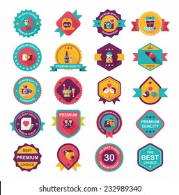 ValentineÃ?Â¢??s Day badge flat banner design background set, eps10