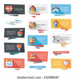 ValentineÃ?Â¢??s Day banner flat design background set, eps10