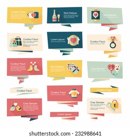 ValentineÃ?Â¢??s Day banner flat design background set, eps10
