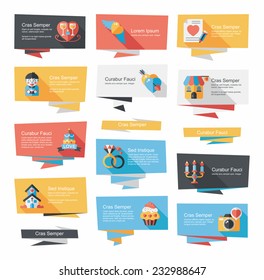 ValentineÃ?Â¢??s Day banner flat design background set, eps10