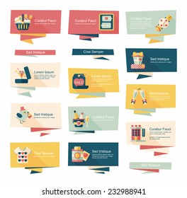 ValentineÃ?Â¢??s Day banner flat design background set, eps10
