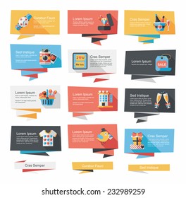 ValentineÃ?Â¢??s Day banner flat design background set, eps10