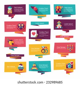 ValentineÃ?Â¢??s Day banner flat design background set, eps10