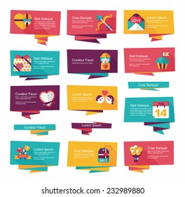 ValentineÃ?Â¢??s Day banner flat design background set, eps10
