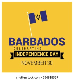 The Day of Barbados, Vector Barbadian Independence Day Celebrating 30th November. Celebration Card. ribbon banner with typography wallpaper background Illustration