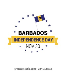 The Day of Barbados, Vector Barbadian Independence Day Celebrating 30th November. Celebration Card. Ribbon badge isolated on white background wallpaper Illustration