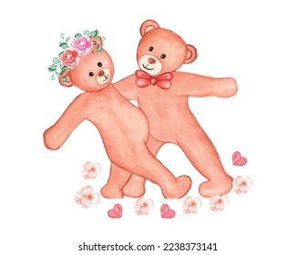 Valentine’s Day Bear clipart, Couple bear Sublimation for t-shirt