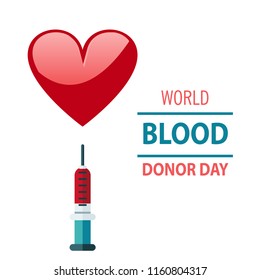 Day blood donation Vector illustration, Logo template design flat