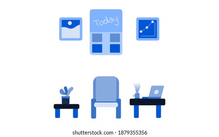 to day blue flat illustration vector