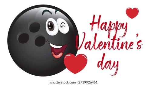 Valentine’s Day bowling icon illustration featuring heart shapes combined with bowling ball and pin elements. A clean and romantic design that blends love and bowling passion, suitable for decorations, gifts, apparel and creative Valentine projects.