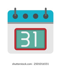 Day calendar with 31st date flat icon. can be used for website, ui and mobile app.