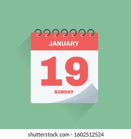 Day calendar with date January 19.